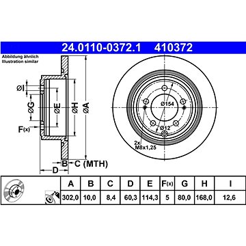

ATE 410372 brzdový kotouč 24.0110-0372.1, sada 2 ks