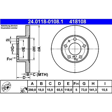 

ATE 418108 brzdový kotouč 24.0118-0108.1, sada 2 ks