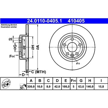 

ATE 410405 brzdový kotouč 24.0110-0405.1, sada 2 ks