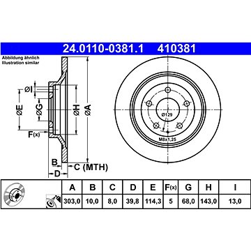 

ATE 410381 brzdový kotouč 24.0110-0381.1, sada 2 ks