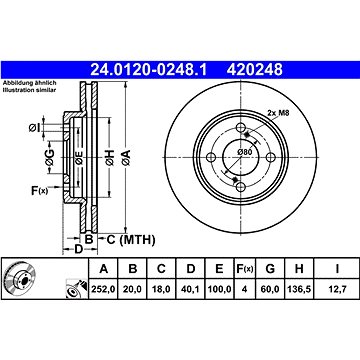 

ATE 420248 brzdový kotouč 24.0120-0248.1, sada 2 ks