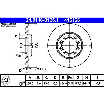

ATE 416126 brzdový kotouč 24.0116-0126.1, sada 2 ks