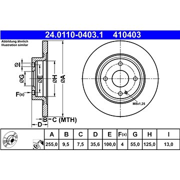 

ATE brzdový kotouč 24.0110-0403.1, sada 2 ks