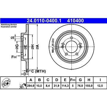 

ATE 410400 brzdový kotouč 24.0110-0400.1, sada 2 ks