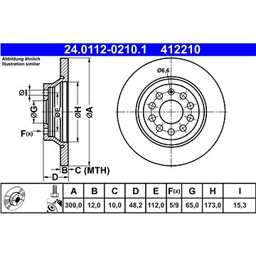 

ATE Kotouč brzd SU3 ZADNÍ 300MM 24.0112-0210.1, sada 2 ks