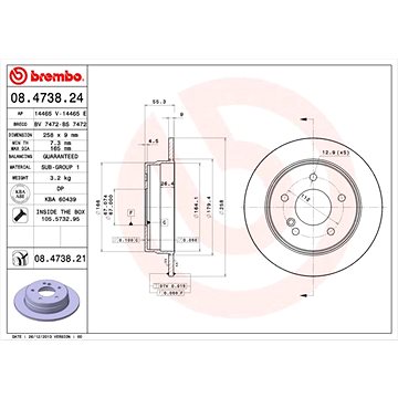 

BREMBO brzdový kotouč 08.4738.21, sada 2 ks