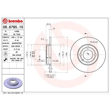 

BREMBO brzdový kotouč 08.6785.10, sada 2 ks