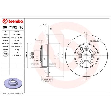 

BREMBO brzdový kotouč 08.7132.10, sada 2 ks
