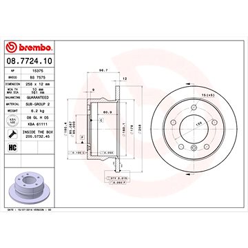

BREMBO brzdový kotouč 08.7724.10, sada 2 ks