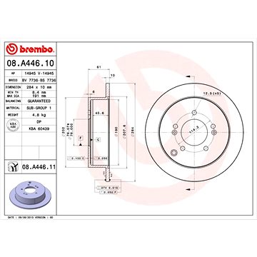 

BREMBO brzdový kotouč 08.A446.11, sada 2 ks