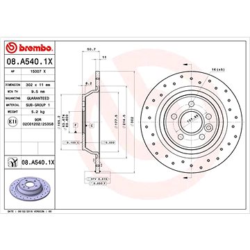 

BREMBO brzdový kotouč 08.A540.1X, sada 2 ks