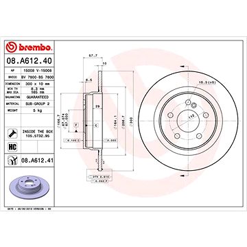 

BREMBO brzdový kotouč 08.A612.41, sada 2 ks