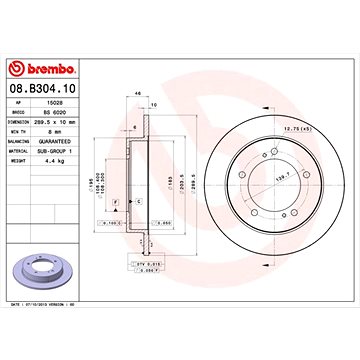 

BREMBO brzdový kotouč 08.B304.10, sada 2 ks