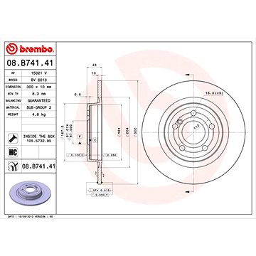 

BREMBO brzdový kotouč 08.B741.41, sada 2 ks