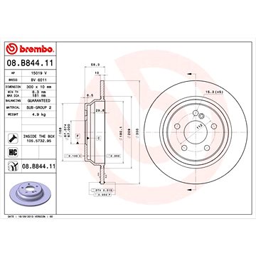 

BREMBO brzdový kotouč 08.B844.11, sada 2 ks