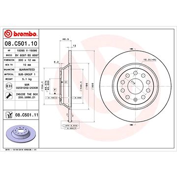 

BREMBO brzdový kotouč 08.C501.11, sada 2 ks