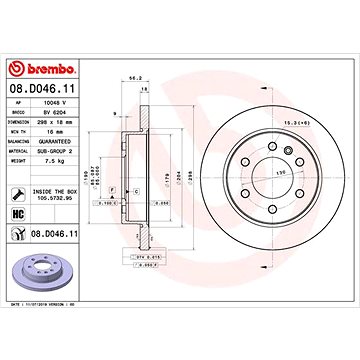 

BREMBO brzdový kotouč 08.D046.11, sada 2 ks