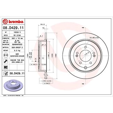 

BREMBO brzdový kotouč 08.D429.11, sada 2 ks