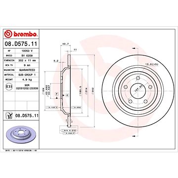 

BREMBO brzdový kotouč 08.D575.11, sada 2 ks