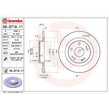 

BREMBO brzdový kotouč 08.D718.11, sada 2 ks