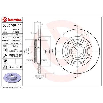 

BREMBO brzdový kotouč 08.D760.11, sada 2 ks