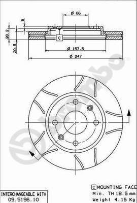 

BREMBO brzdový kotouč 09.5196.75, sada 2 ks