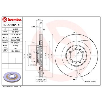 

BREMBO brzdový kotouč 09.9132.10, sada 2 ks