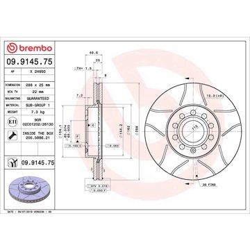 

BREMBO Kotouč brzd OC2 288 BREMBO MAX 09.9145.75, sada 2 ks