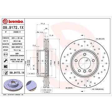 

BREMBO brzdový kotouč 09.9172.1X, sada 2 ks