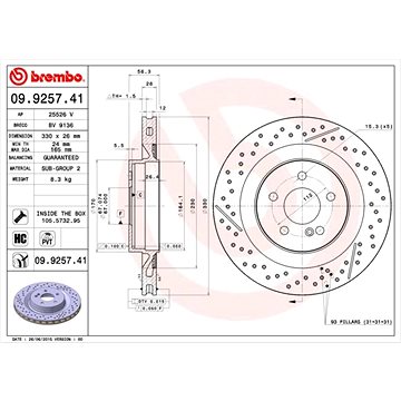 

BREMBO brzdový kotouč 09.9257.41, sada 2 ks