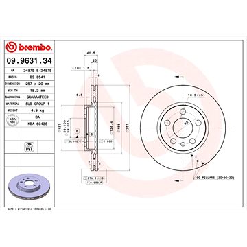 

BREMBO brzdový kotouč 09.9631.34, sada 2 ks