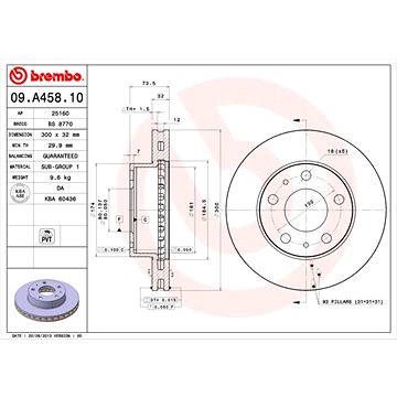 

BREMBO brzdový kotouč 09.A458.10, sada 2 ks