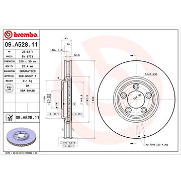 

BREMBO brzdový kotouč 09.A528.11, sada 2 ks
