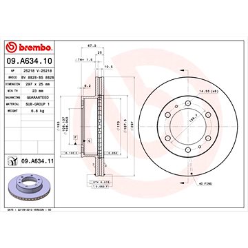 

BREMBO brzdový kotouč 09.A634.11, sada 2 ks