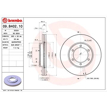 

BREMBO brzdový kotouč 09.B402.10, sada 2 ks