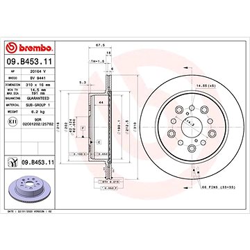 

BREMBO brzdový kotouč 09.B453.11, sada 2 ks