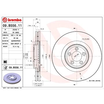 

BREMBO brzdový kotouč 09.B556.11, sada 2 ks