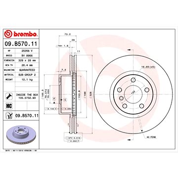 

BREMBO brzdový kotouč 09.B570.11, sada 2 ks