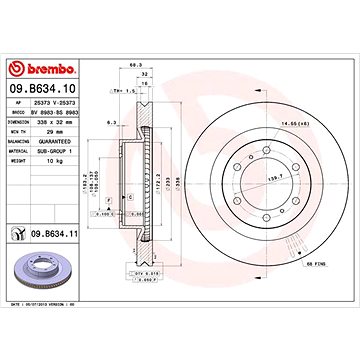 

BREMBO brzdový kotouč 09.B634.11, sada 2 ks