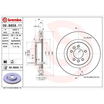 

BREMBO brzdový kotouč 09.B858.11, sada 2 ks