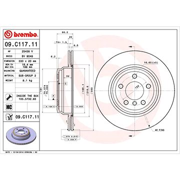 

BREMBO brzdový kotouč 09.C117.11, sada 2 ks