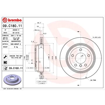 

BREMBO brzdový kotouč 09.C180.11, sada 2 ks