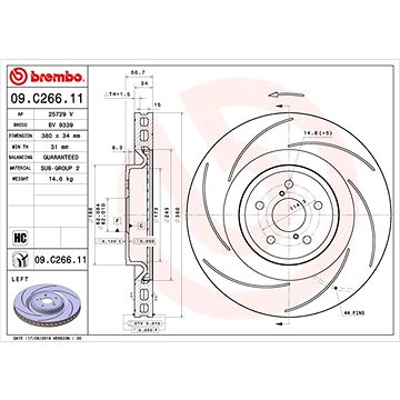 

BREMBO brzdový kotouč 09.C266.11, sada 2 ks
