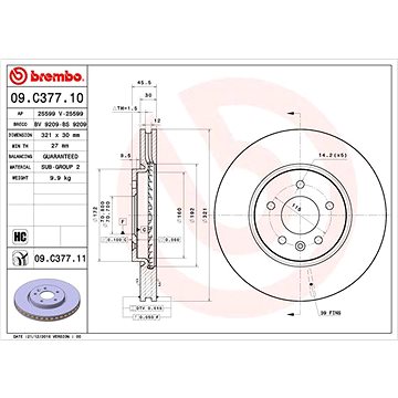 

BREMBO brzdový kotouč 09.C377.11, sada 2 ks