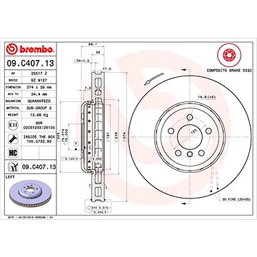 

BREMBO brzdový kotouč 09.C407.13, sada 2 ks