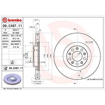 

BREMBO brzdový kotouč 09.C497.11, sada 2 ks