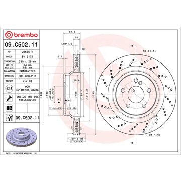 

BREMBO brzdový kotouč 09.C502.11, sada 2 ks