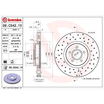 

BREMBO brzdový kotouč 09.C542.1X, sada 2 ks