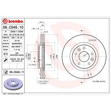

BREMBO brzdový kotouč 09.C545.11, sada 2 ks