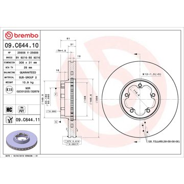

BREMBO brzdový kotouč 09.C644.11, sada 2 ks